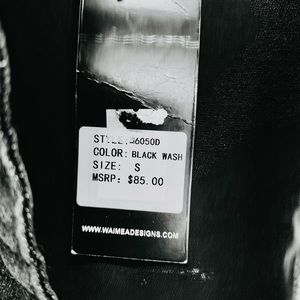 Waimea Black Wash Denim Jean Jacket New York Art